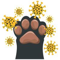 cat paw print bacteria pattern isolated illustration on white background vector