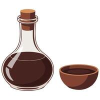 Soy sauce bottle sushi icon isolated illustration on white background vector