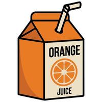 Orange juice box with fresh fruit isolated illustration on white background vector
