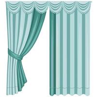 curtains drapery window home decor isolated illustration on white background vector