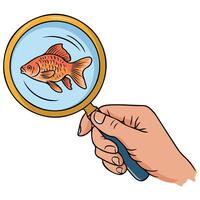 goldfish scoop japanese festival game isolated illustration on white background vector