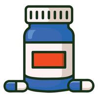 medication container flat style design isolated illustration on white background vector