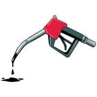 gasoline hose nozzle refueling isolated illustration on white background vector