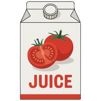 Box of tomato juices isolated illustration on white background vector