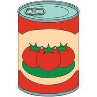 Empty tomato sauce can art isolated on white background vector