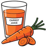 carrot juice fresh slices healthy isolated illustration on white background vector