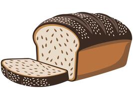 fresh bread slices nutritious food isolated illustration on white background vector