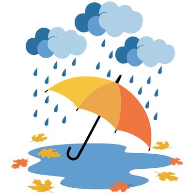 cloud rain umbrella weather protection isolated illustration on white background