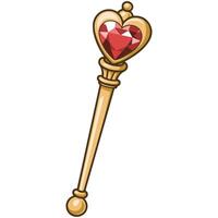 royal scepter ruby heart monarchy isolated illustration on white background vector