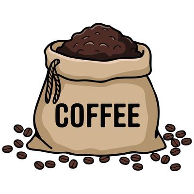 woven coffee bean sack packaging isolated illustration on white background
