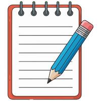 Pencil eraser and notebook isolated illustration on white background vector