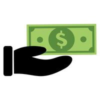 Hand hold money logo template icon design. vector