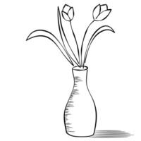 Potted plant with leaves. linear style sign for mobile concept and web design. Plant in flower pot with shadow, outline icon. vector