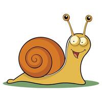 Simple Snail Character Graphic vector