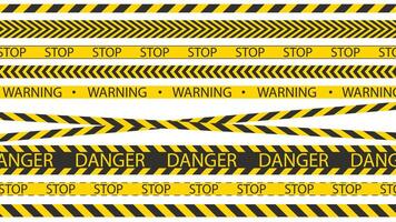 Tapes for fencing dangerous areas and warning about danger vector