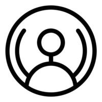 User Avatar Icon In Circular Frame Simple Minimalist Profile Symbol Design vector