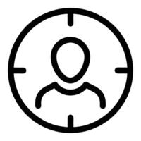 Target Audience Outline Icon With Head Target For Business And Marketing Strategy vector