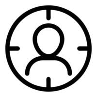Target Audience Icon Focused Targeting User Symbol In Round Scope vector