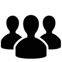 Team Icon Silhouette Group Of People Minimalist Design Simple Black Shape vector