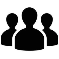 Black Silhouette Group Icon Symbolizing Teamwork And Collaboration On White Background vector