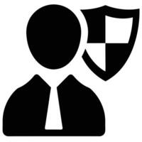 Personal Data Protection User Security Secure Profile Shield Silhouette Icon vector