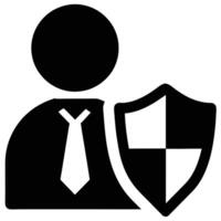 Businessman Security Illustration Representing Protection Insurance And Shield For Data Privacy vector
