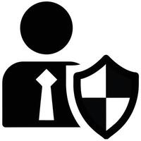 User Profile Protected With Shield Symbol For Data Privacy Security Concept vector