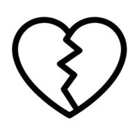 Broken Heart Icon Line Style Illustration Depicting Sadness And Heartbreak vector