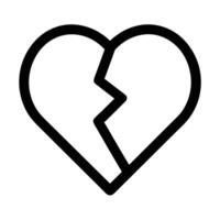 Heartbreak Symbol Simple Outline Style For Valentines Day And Relationship Concepts vector