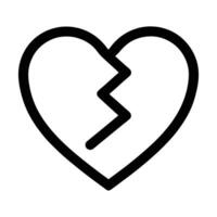 Simple Broken Heart Outline Icon Symbol Of Heartbreak And Sadness vector