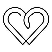 Minimalist Intertwined Heart Outline Illustration Symbolizing Love And Connection vector