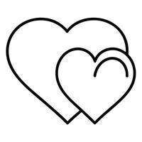 Two Hearts Intertwined Line Art Symbol Of Love And Connection Simple Icon vector