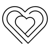 Nested Hearts Outline Design For Valentines Day And Wedding vector