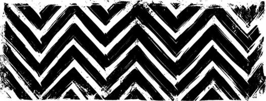 Vintage woodcut illustration of abstract zigzag line pattern in black and white design vector