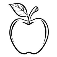 Apple Outline Illustration Black And White Fruit Design Element vector