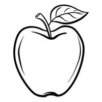 Simple Apple Outline Illustration On Isolated White Background Image vector