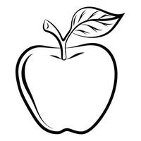 Simple Apple Outline Illustration On White Background For Design Projects vector