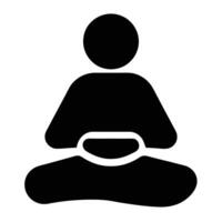 Minimalist Icon Of Person In Meditation Lotus Position Silhouette vector