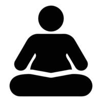 Meditation Yoga Pose Black Silhouette Symbol For Calm And Relaxation Graphic vector