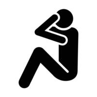 Sit Up Exercise Icon Illustration Core Strength Training Workout Symbol vector