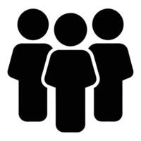 Group Of People Icon In Black Silhouette Minimalist Graphic Design vector
