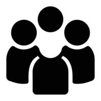 Group Of People Icon In Black Silhouette Representing Teamwork And Collaboration vector