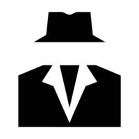Anonymous Person Silhouette Wearing Hat And Suit Minimalist Graphic Representation vector