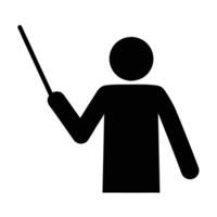 Instructor Or Teacher Stick Figure Icon Symbol Education And Presentation Concept vector