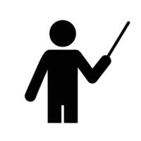 Presenter Icon With Pointer Stick Silhouette For Presentation Illustration vector