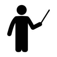 Stick Figure Illustration Presenting With Pointer Graphic Symbol Design vector