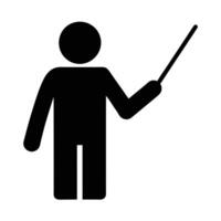 Presenter Icon With Pointer Stick For Presentations And Training Materials vector