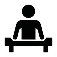 Person Using Laptop Icon Simple Solid Design For Web And App Interface vector