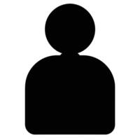 Minimalist Black Silhouette Icon Of Person Shape For User Interface Design vector