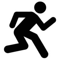 Simple Black Silhouette Of A Person Running Or Sprinting Fast Illustration vector